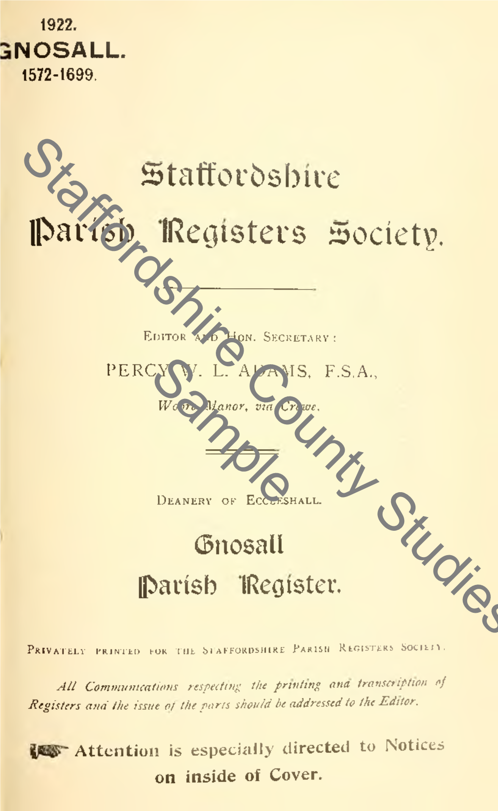 Gnosall Parish Register, 1572-1699