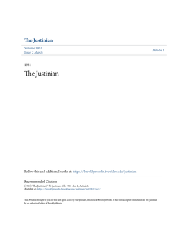 The Justinian Volume 1981 Article 1 Issue 2 March