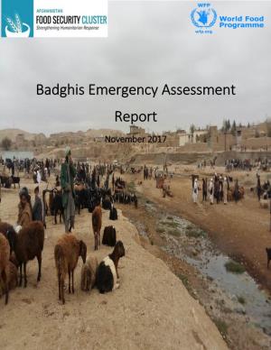 Badghis Emergency Assessment Report November 2017