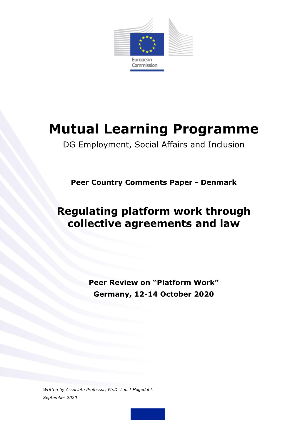Mutual Learning Programme DG Employment, Social Affairs and Inclusion