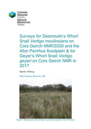 Surveys for Desmoulin's Whorl Snail Vertigo Moulinsiana on Cors Geirch