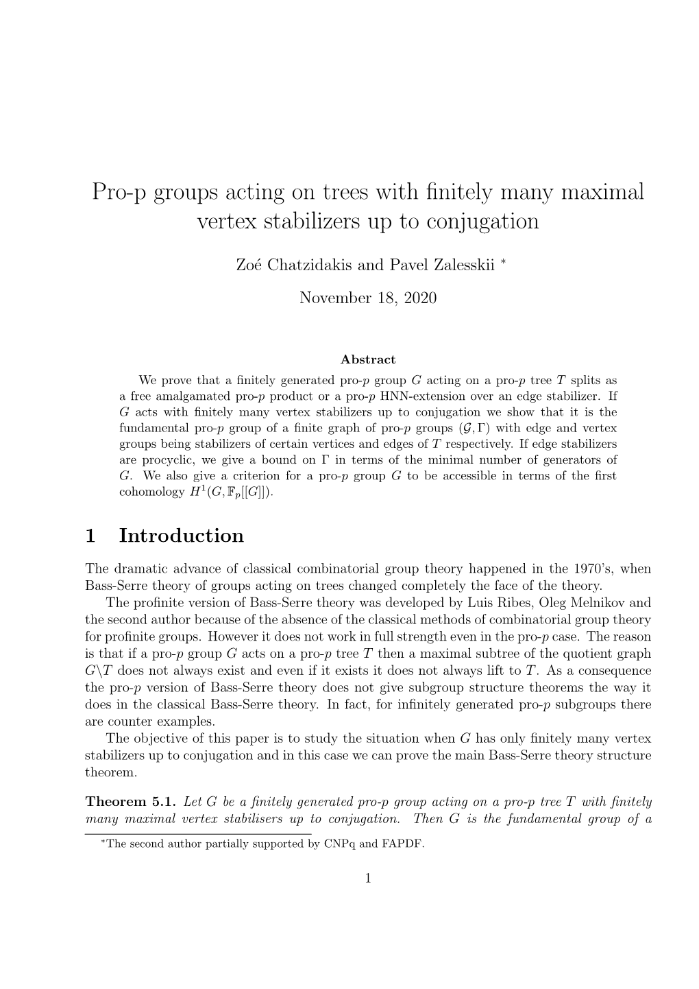 Pro-P Groups Acting on Trees with Finitely Many Maximal Vertex