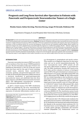 Prognosis and Long-Term Survival After Operation in Patients with Pancreatic and Peripancreatic Neuroendocrine Tumors of a Single Center