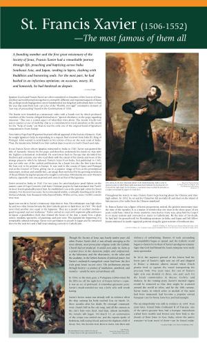 St. Francis Xavier (1506-1552) —The Most Famous of Them All