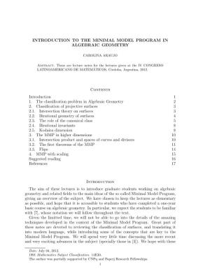 Introduction to the Minimal Model Program in Algebraic Geometry