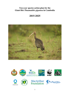 Ten-Year Species Action Plan for the Giant Ibis Thaumatibis Gigantea in Cambodia