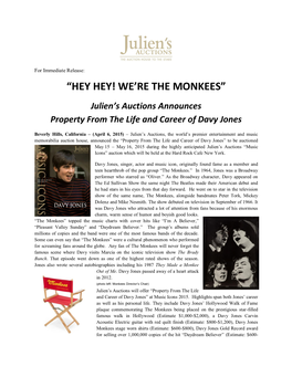 “HEY HEY! WE're the MONKEES” Julien's