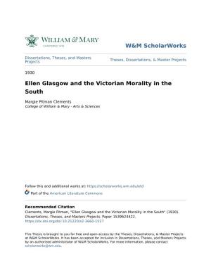 Ellen Glasgow and the Victorian Morality in the South