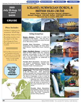 Iceland, Norwegian Fjords, & British Isles Cruise