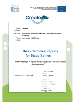 D4.2 - Technical Reports for Stage 3 Cities