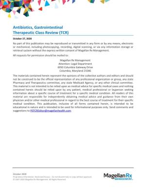 Antibiotics, Gastrointestinal Therapeutic Class Review (TCR)