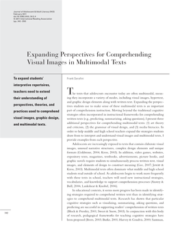 Expanding Perspectives for Comprehending Visual Images in Multimodal Texts