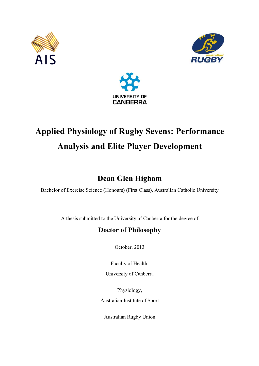 Applied Physiology of Rugby Sevens: Performance Analysis and Elite Player Development