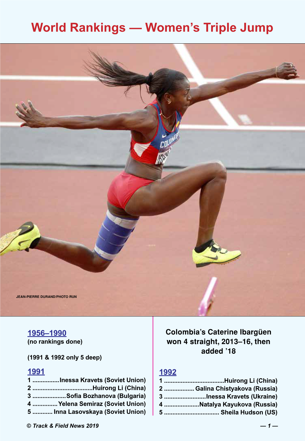 World Rankings — Women's Triple Jump