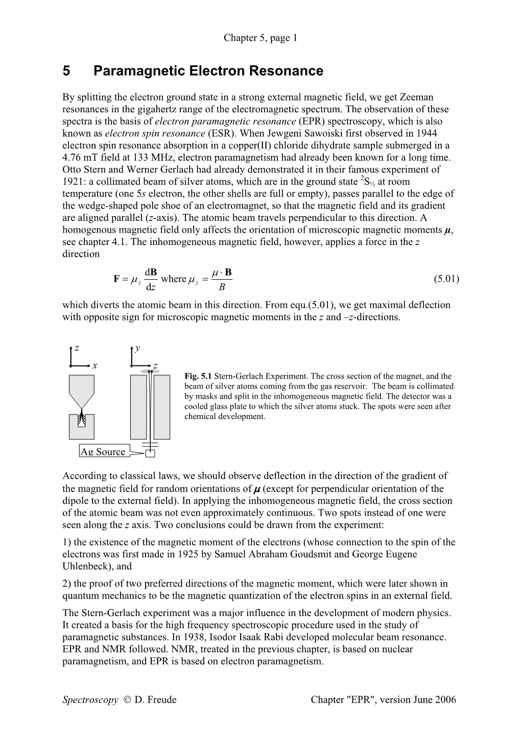 5 Paramagnetic Electron Resonance