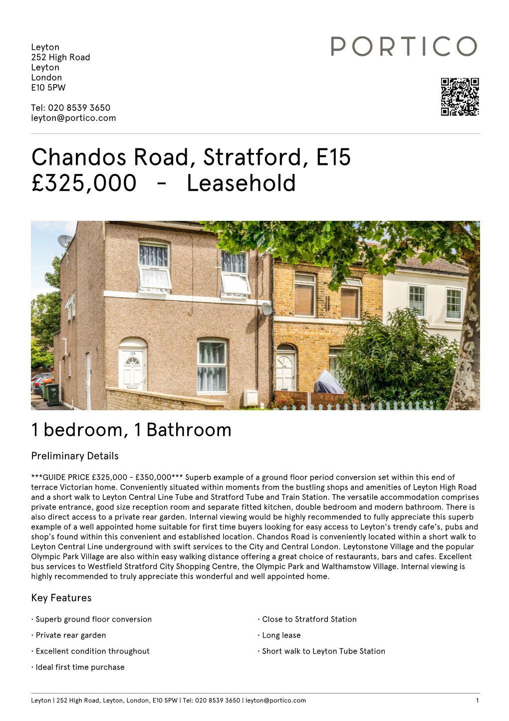 Chandos Road, Stratford, E15 £325000