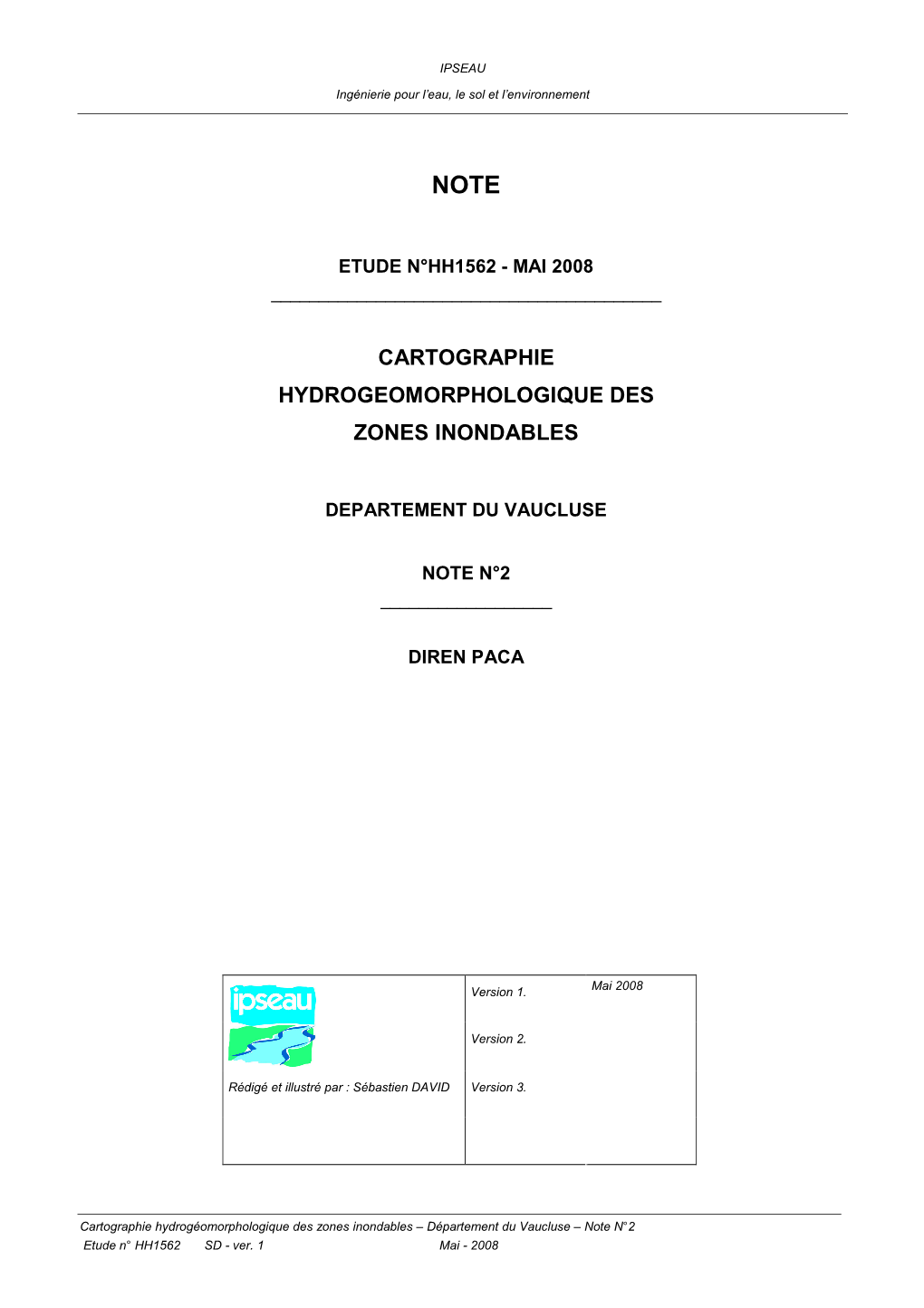 Cartographie Hydrogeomorphologique Des Zones Inondables