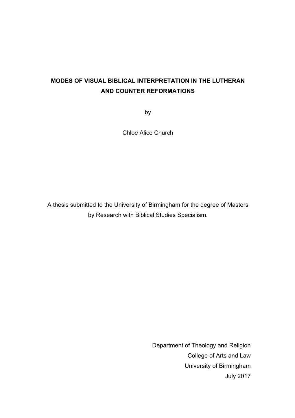 Modes of Visual Biblical Interpretation in the Lutheran and Counter Reformations