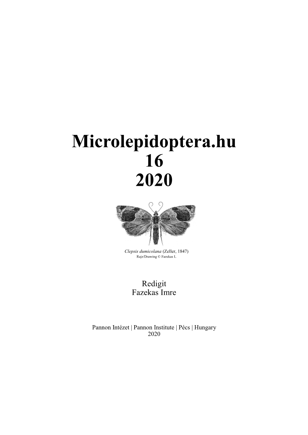 A Magyar Microlepidoptera Kutatások Hírei 16. Sz. (2020.)