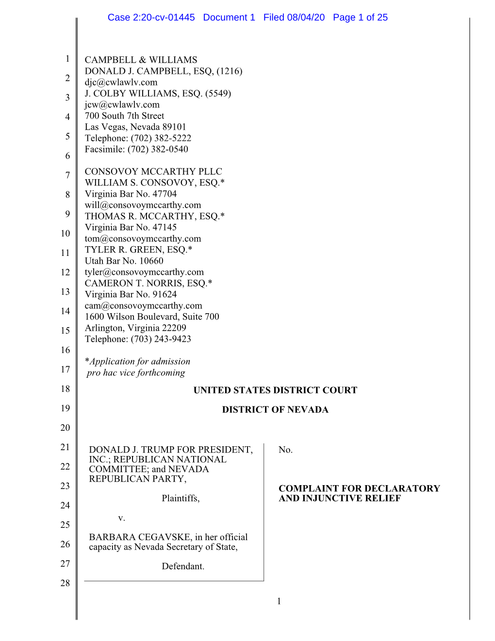 Case 2:20-Cv-01445 Document 1 Filed 08/04/20 Page 1 of 25