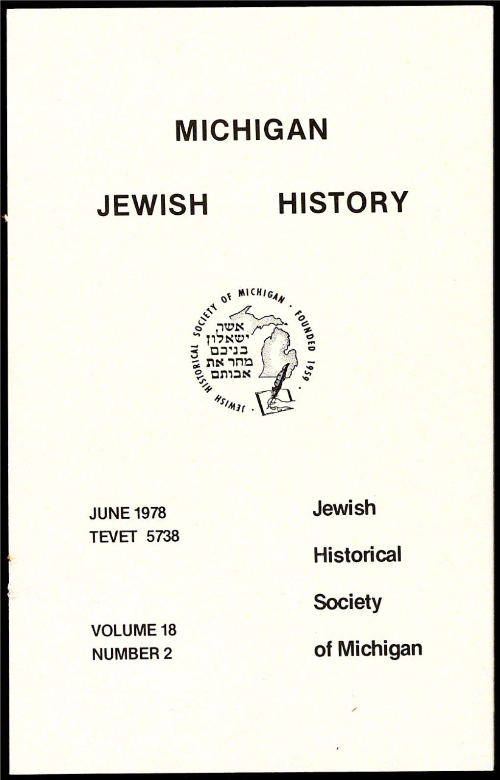 THE DETROIT JEWISH DIRECTORY of 1907 AS a RESEARCH SOURCE Allen A