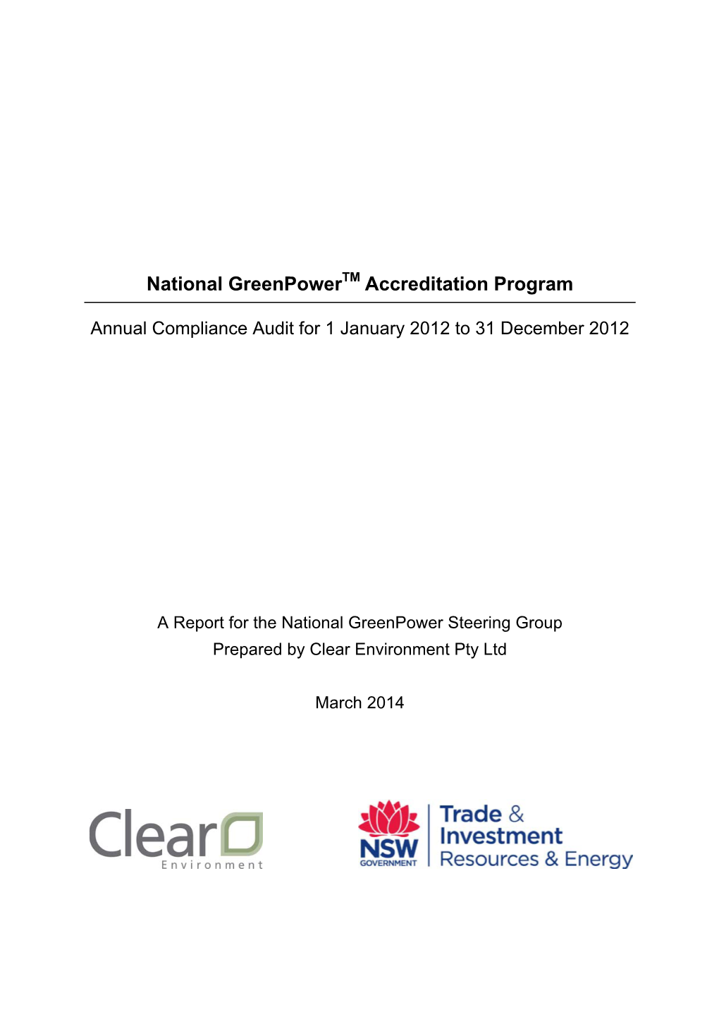 Greenpower 2012 Annual Audit Report FINAL.Pdf