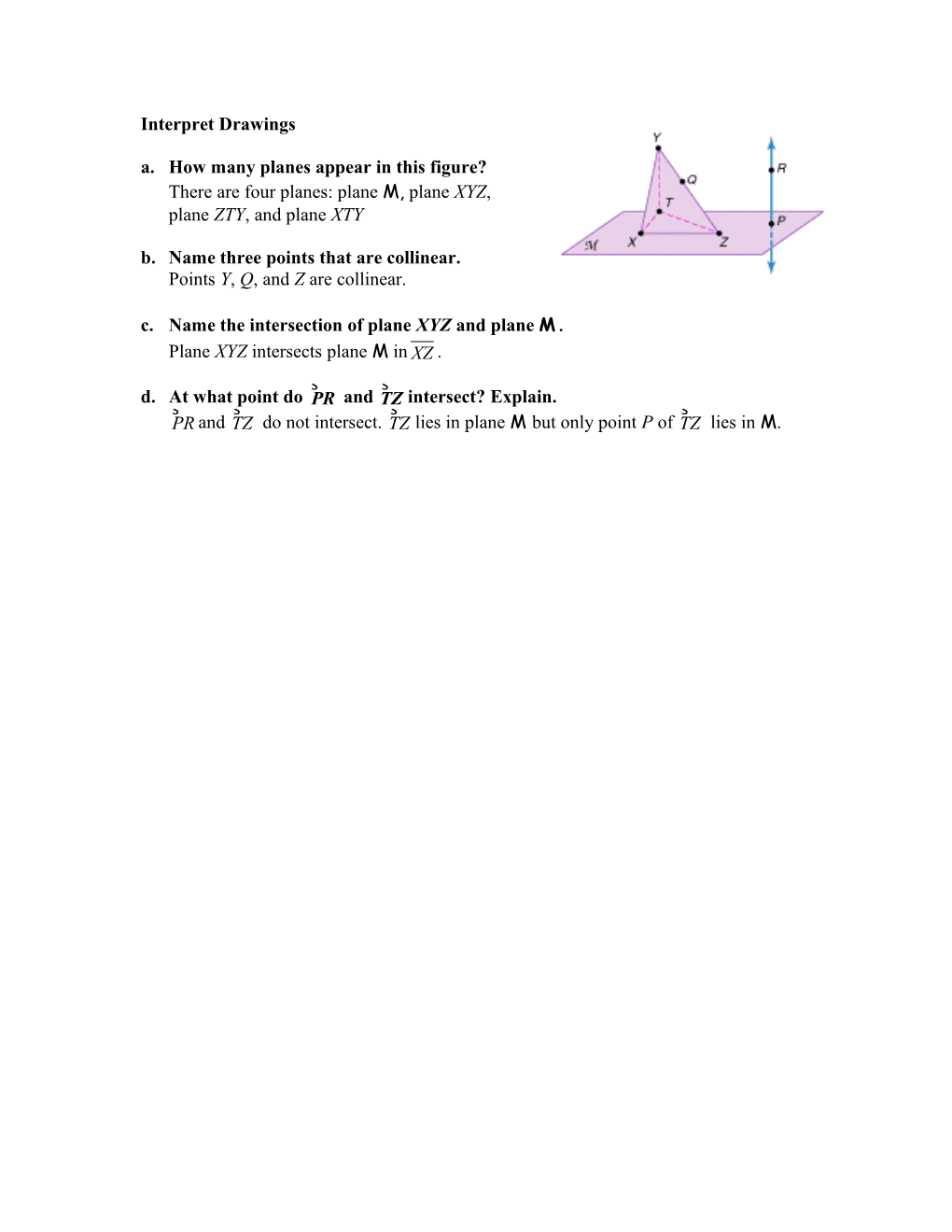 Example 4 Interpret Drawings