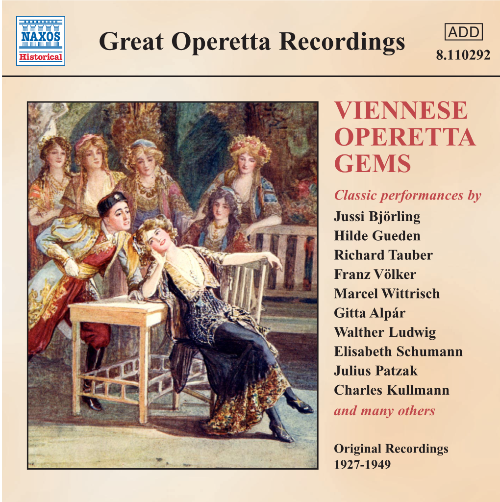Great Operetta Recordings VIENNESE OPERETTA GEMS