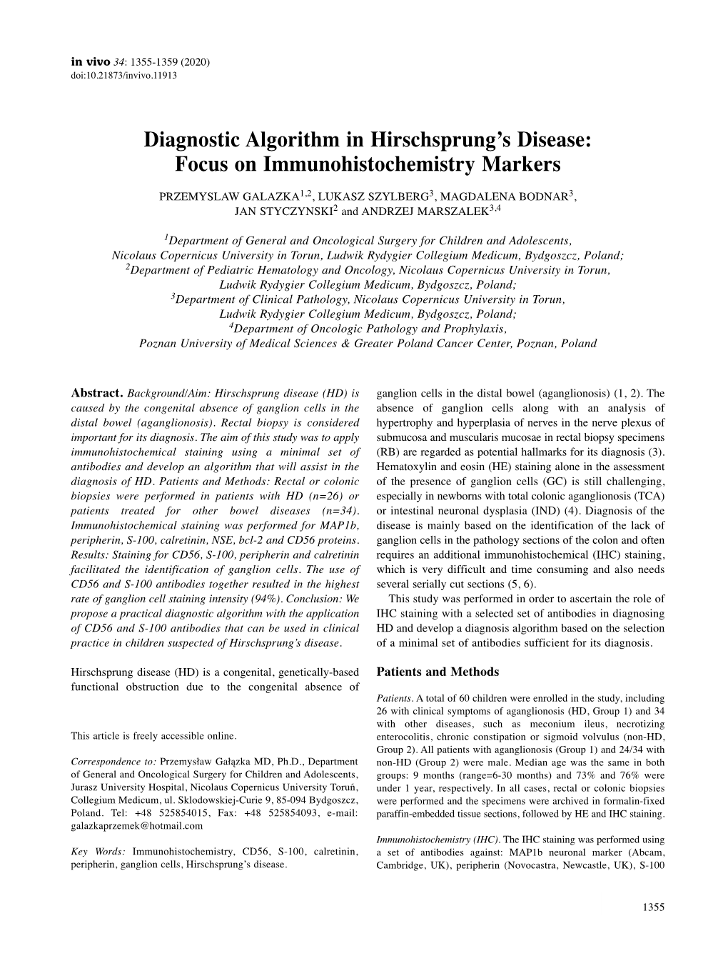 Diagnostic Algorithm in Hirschsprung's Disease