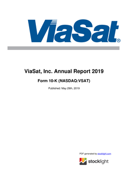 Viasat, Inc. Annual Report 2019