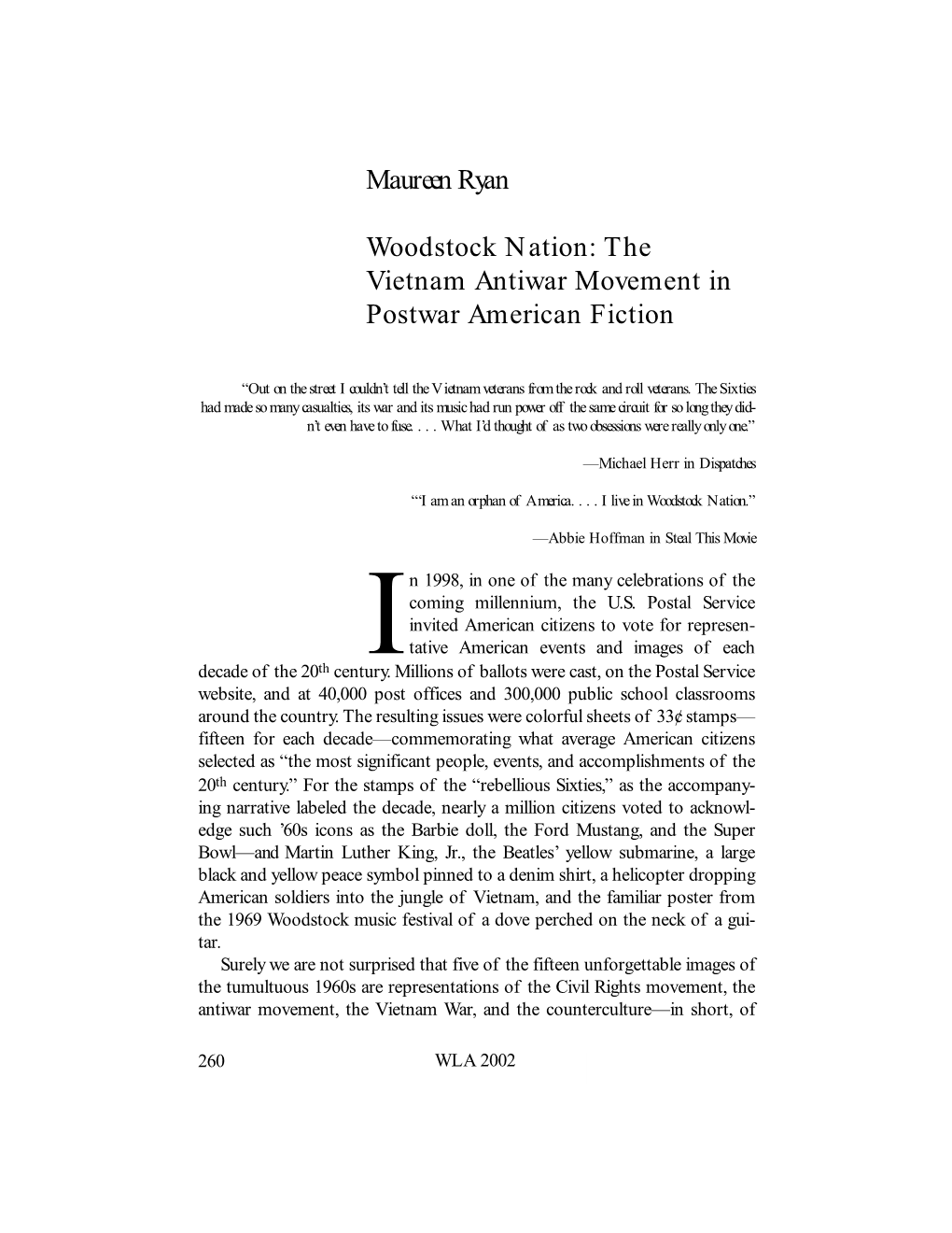 The Vietnam Antiwar Movement in Postwar American Fiction