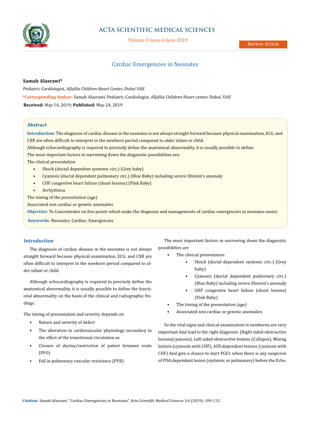 Cardiac Emergencies in Neonates