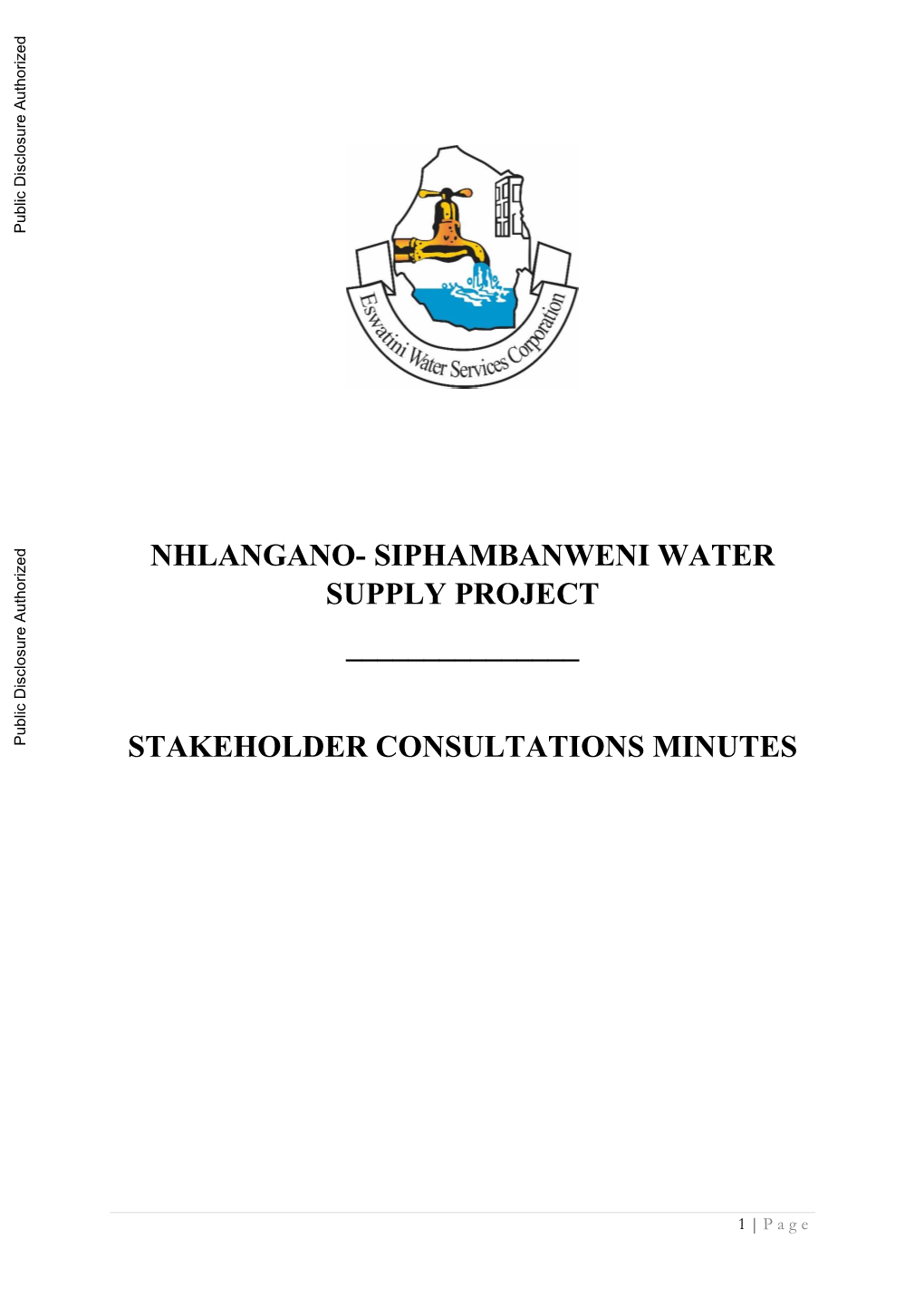 Siphambanweni Water Supply Project ______