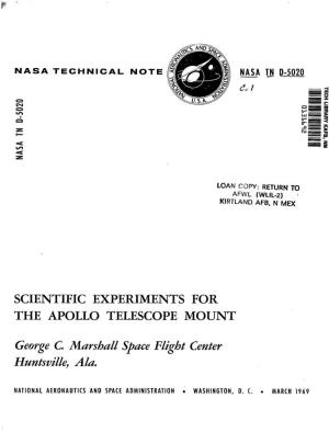 Scientific Experiments for the Apollo Telescope Mount