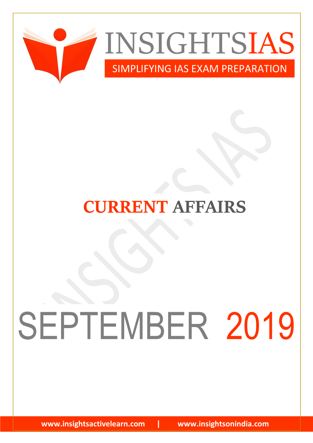 Insights September 2019 Current Affairs