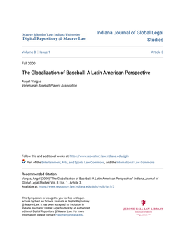The Globalization of Baseball: a Latin American Perspective