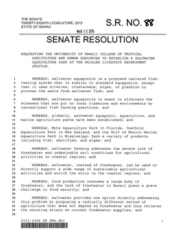S.R. No.= Senate Resolution