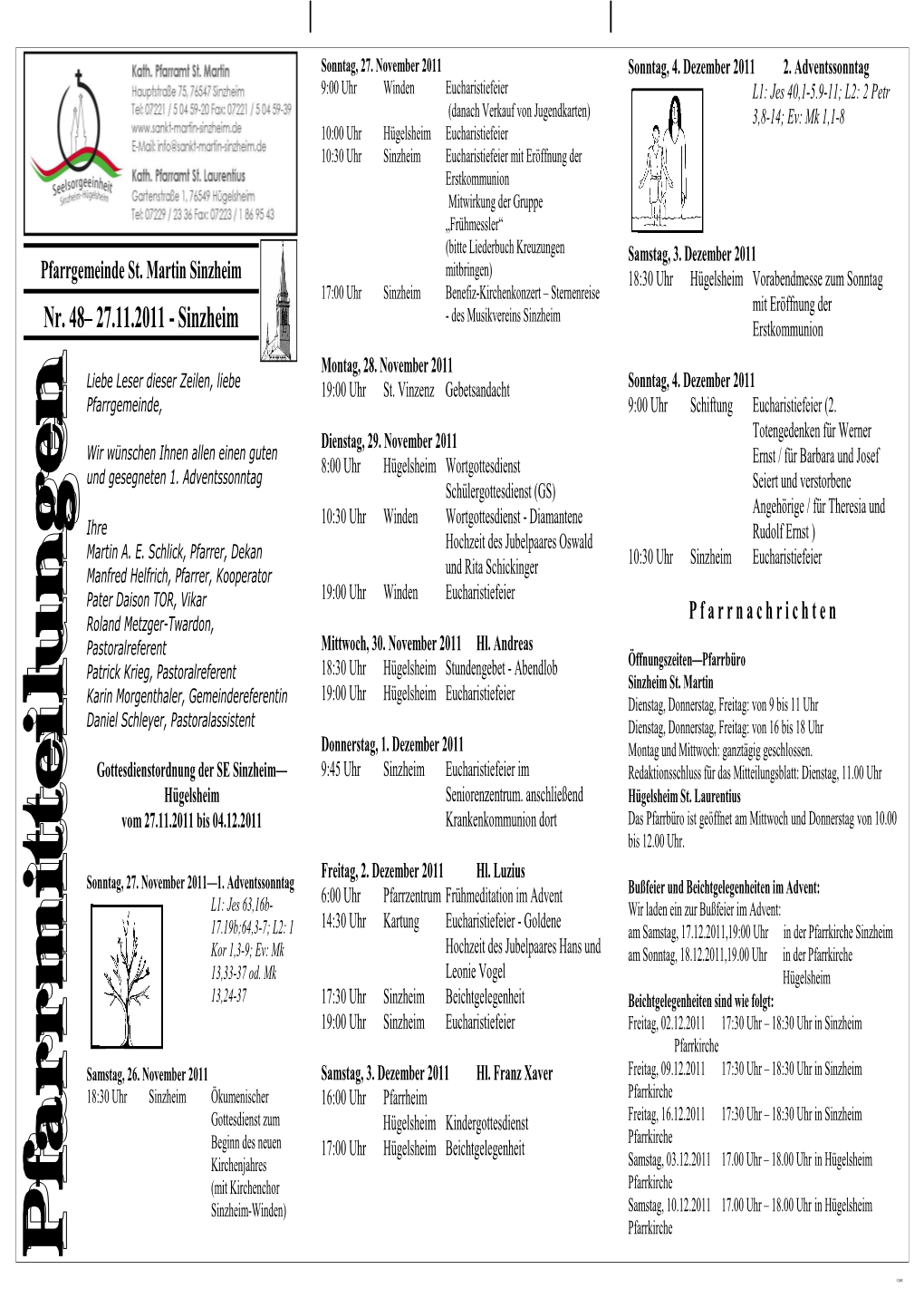 Nr. 48– 27.11.2011 - Sinzheim - Des Musikvereins Sinzheim Erstkommunion Montag, 28