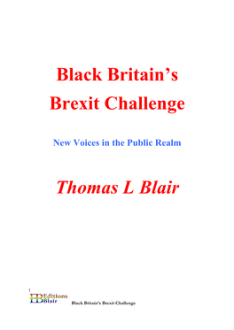 Black Britain's Brexit Challenge Thomas L Blair