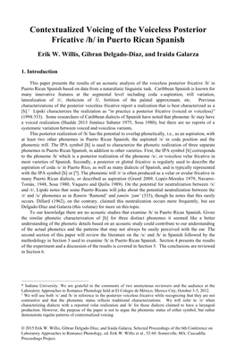 Contextualized Voicing of the Voiceless Posterior Fricative /H/ in Puerto Rican Spanish