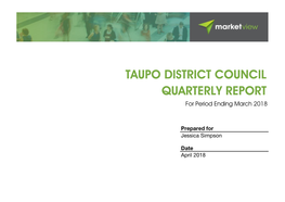 Quarterly Report Taupo District Council