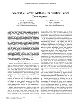 Accessible Formal Methods for Verified Parser Development