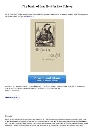 Download the Death of Ivan Ilych by Leo Tolstoy