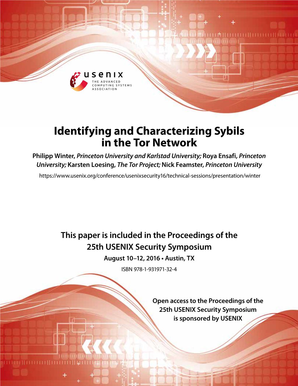 Identifying and Characterizing Sybils in the Tor Network