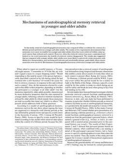 Mechanisms of Autobiographical Memory Retrieval in Younger and Older Adults