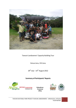 Taveuni Landowners' Capacity Building Tour Vanua Levu, Viti Levu