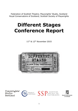 Different Stages Conference Report