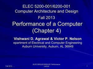 Performance of a Computer (Chapter 4) Vishwani D