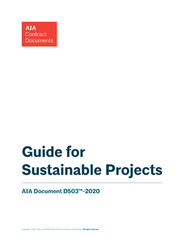 D503-2020 Guide for Sustainable Projects