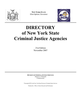 DIRECTORY of New York State Criminal Justice Agencies